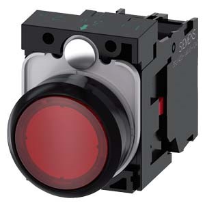 Imagen de BOTON PULSADOR ILUMINADO ROJO 22MM 1NC LED INTEGRADO 230V AC