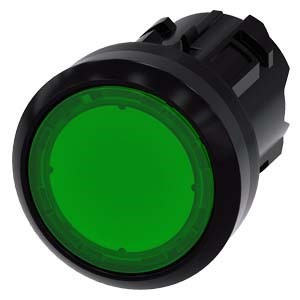 Imagen de BOTON PULSADOR ILUMINADO VERDE 22MM PLASTICO