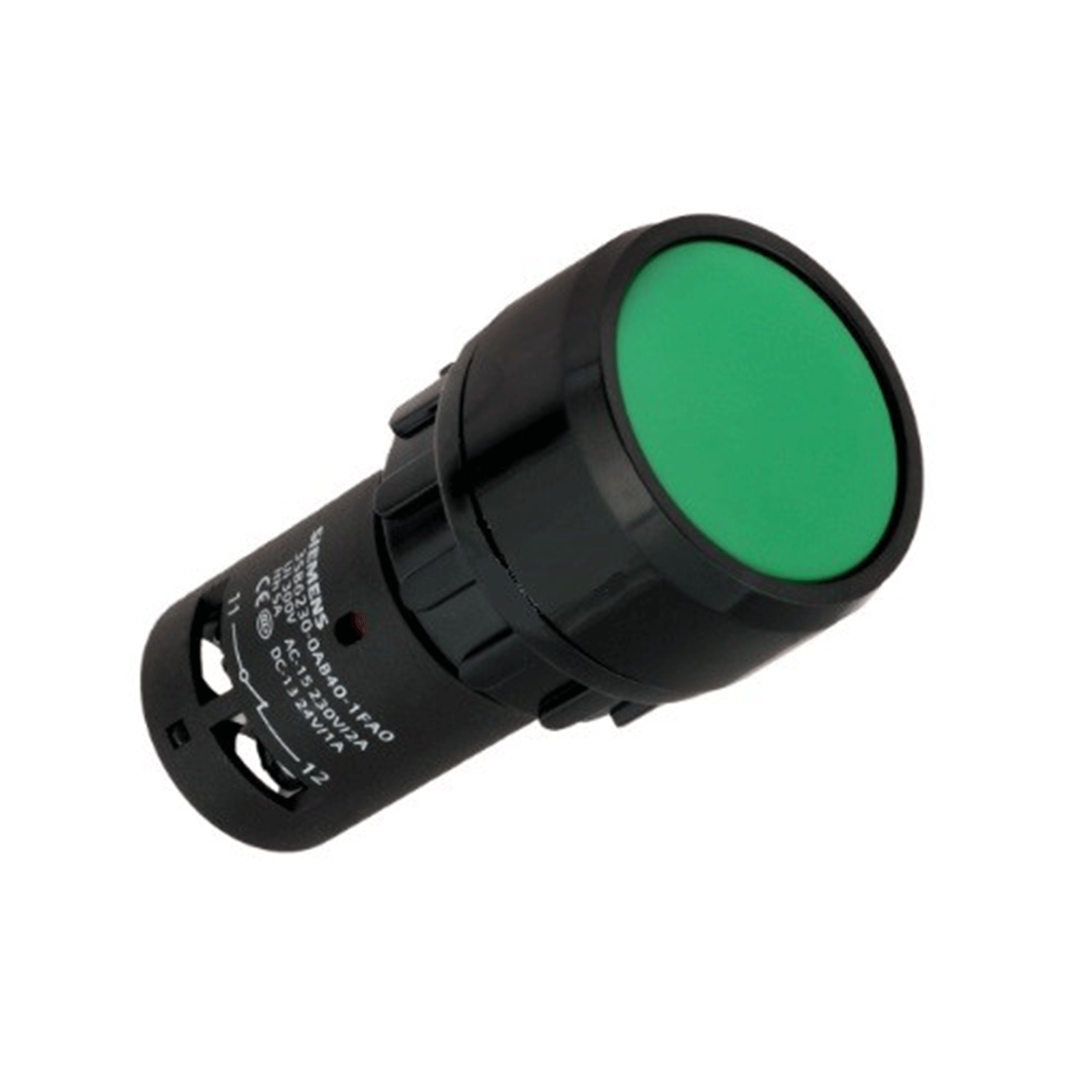 Imagen de BOTON PULSADOR VERDE 22MM 1NA+1NC PLASTICO