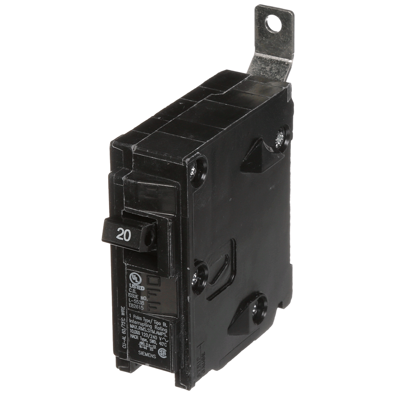 Imagen de PASTILLA INTERRUPTOR BL 1X20A 10KA 120/240V