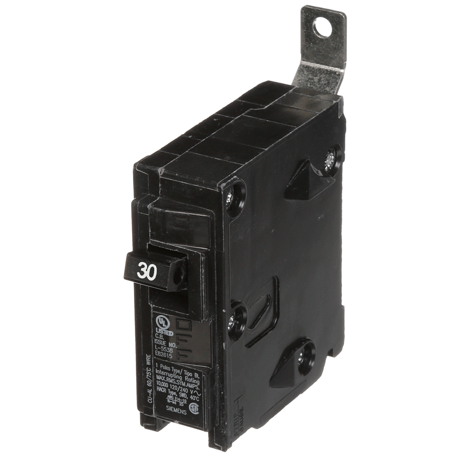 Imagen de PASTILLA INTERRUPTOR BL 1X30A 10KA 120/240V