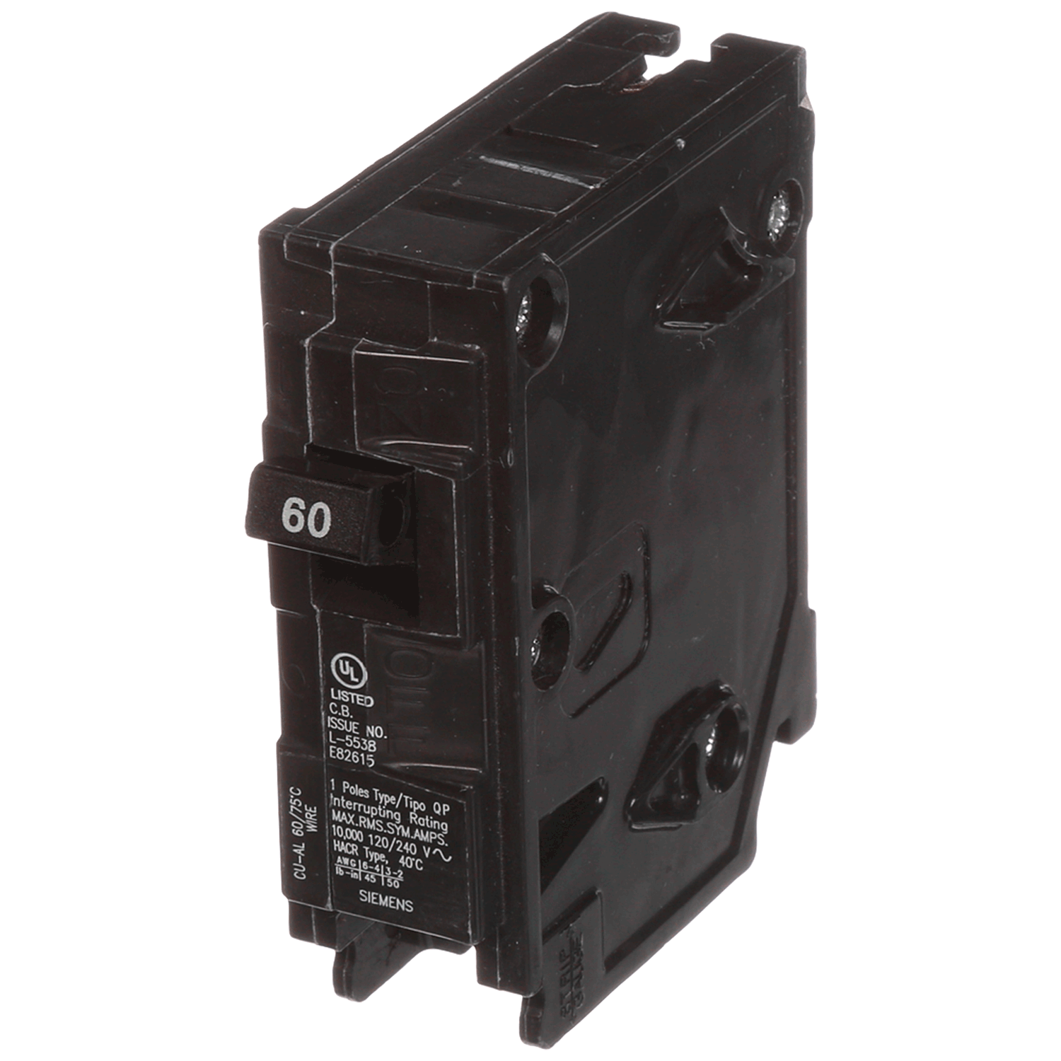 Imagen de PASTILLA INTERRUPTOR QP 1X60A 10KA 120/240V