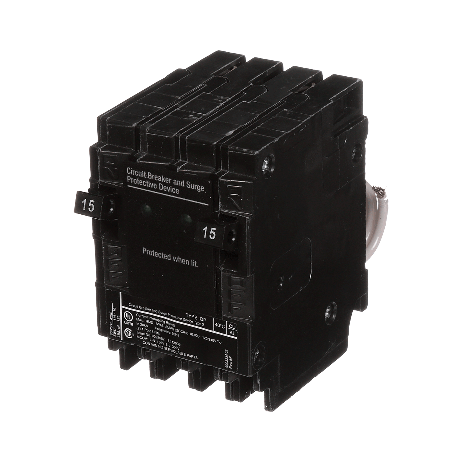 Imagen de INTERRUPTOR CON SUPRESOR DE TRANSITORIOS SPD 1P 15A