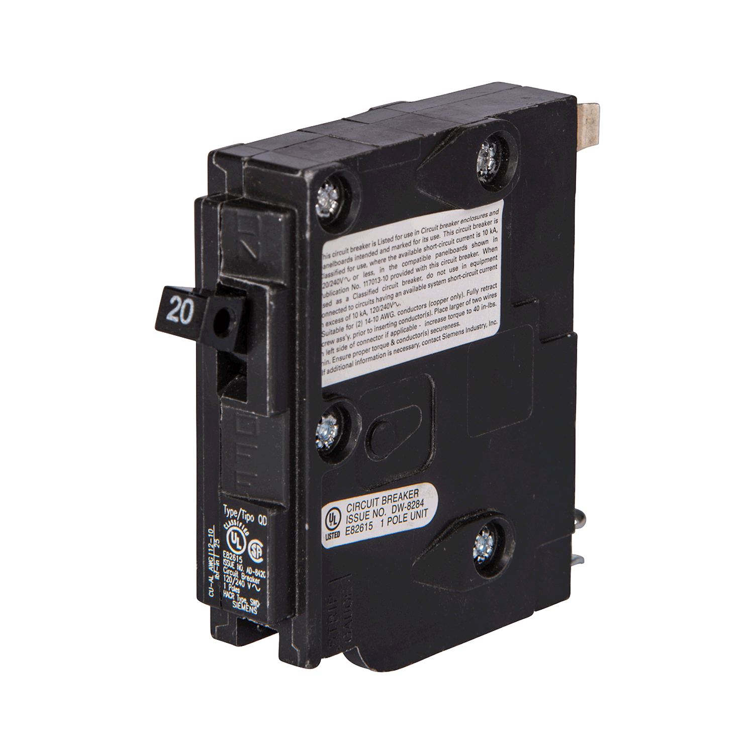 Imagen de PASTILLA INTERRUPTOR QD 1X20A 10KA 120/240V