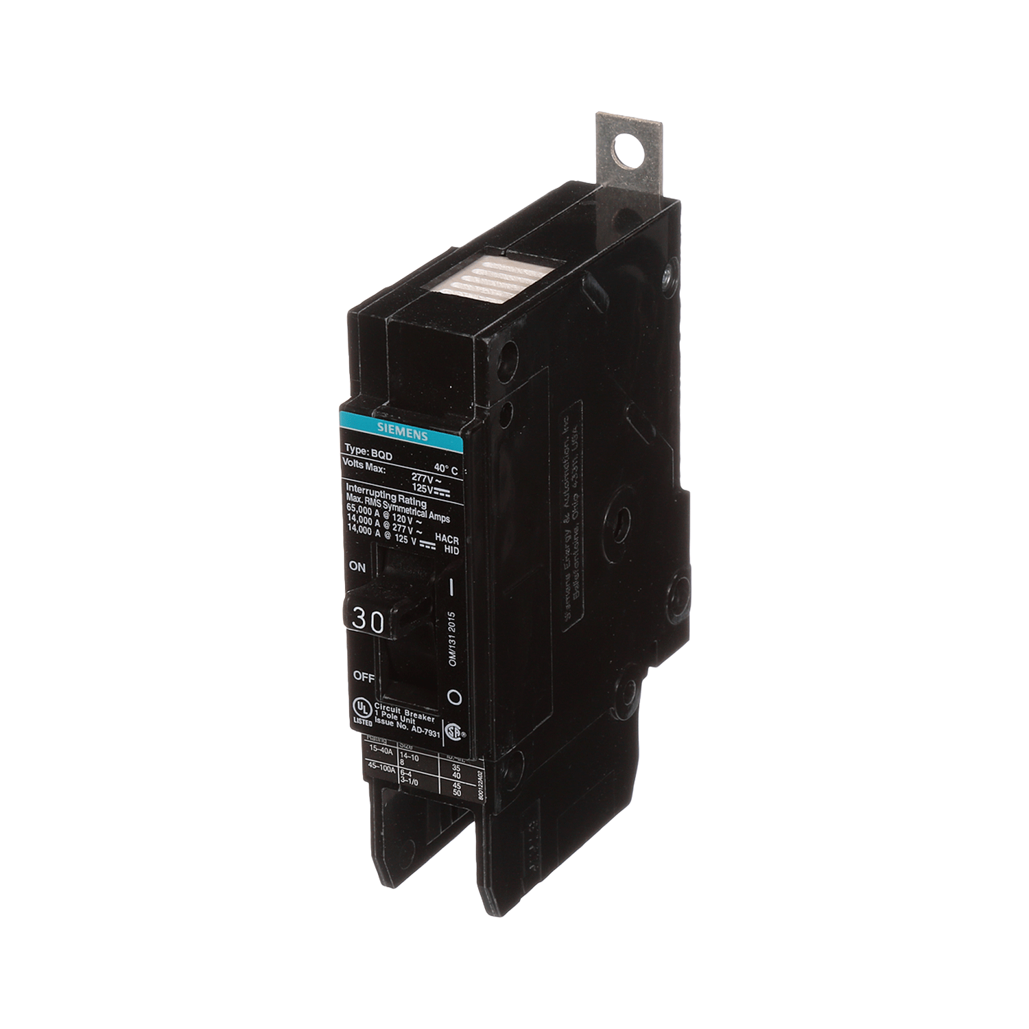 Imagen de PASTILLA INTERRUPTOR BQD 1X30A 65KA/240, 14KA/480, 10KA/600V