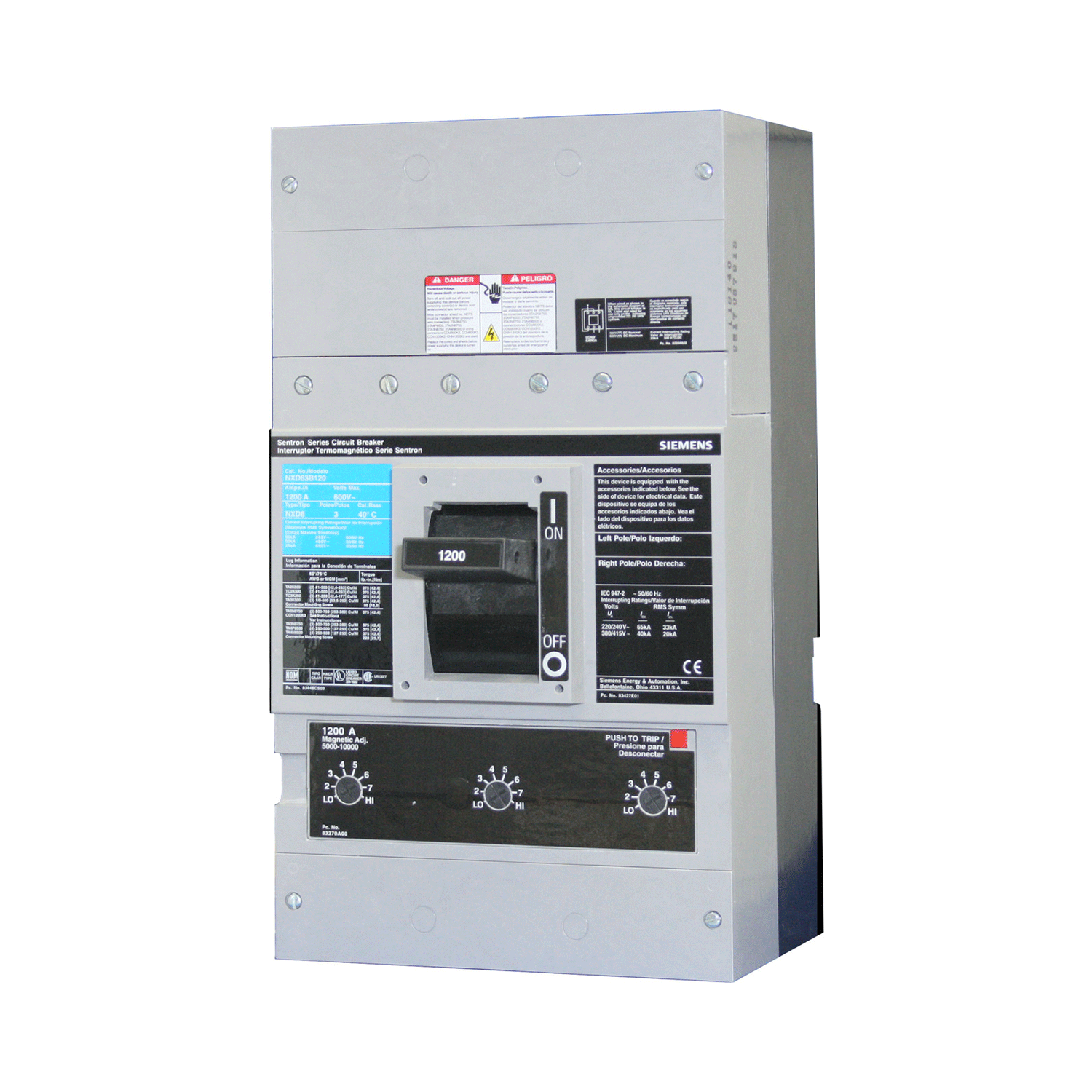 Imagen de INTERRUPTOR NXD6 3X1200A 65KA/240, 50KA/480, 25KA/600V