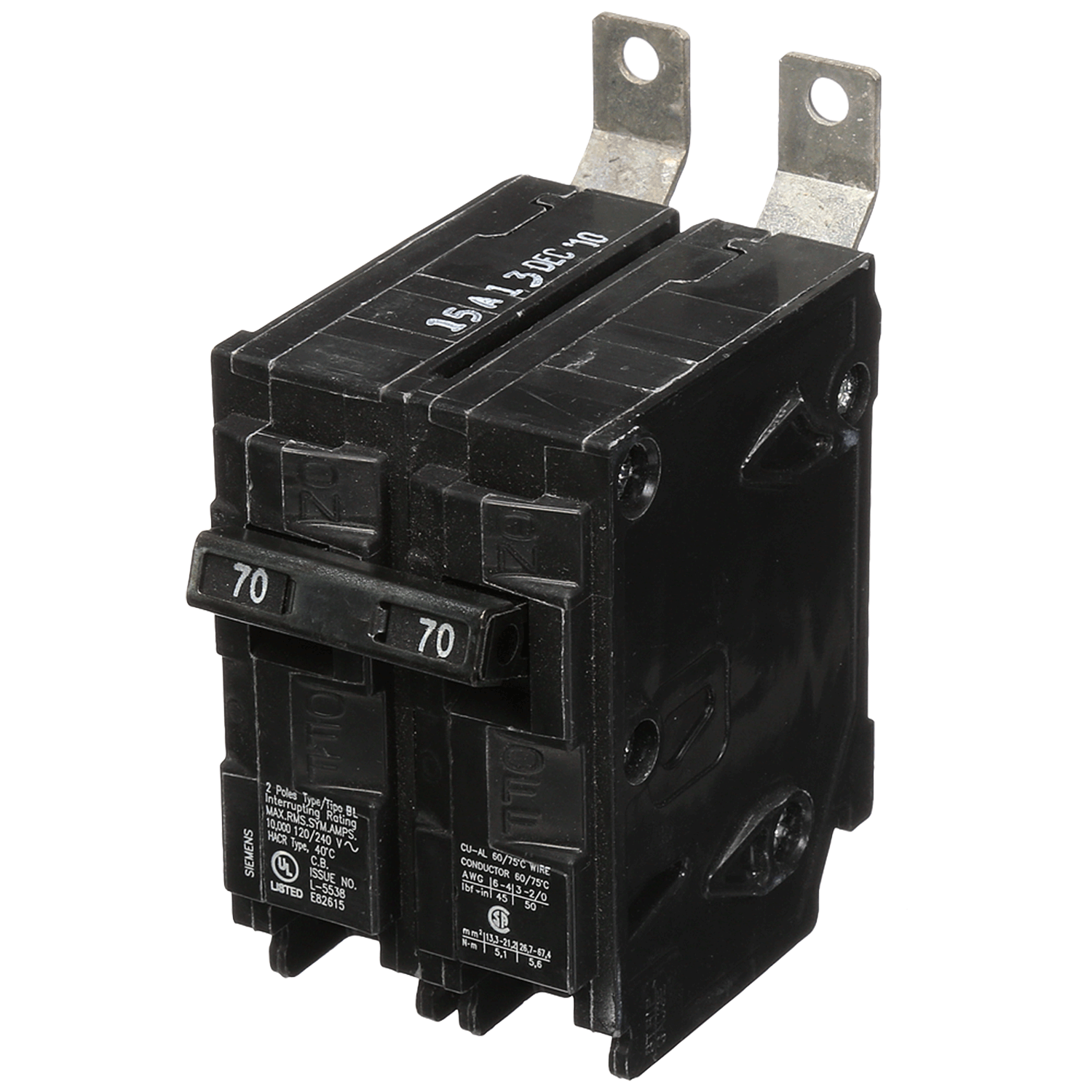 Imagen de PASTILLA INTERRUPTOR BL 2X70A 10KA 120/240V