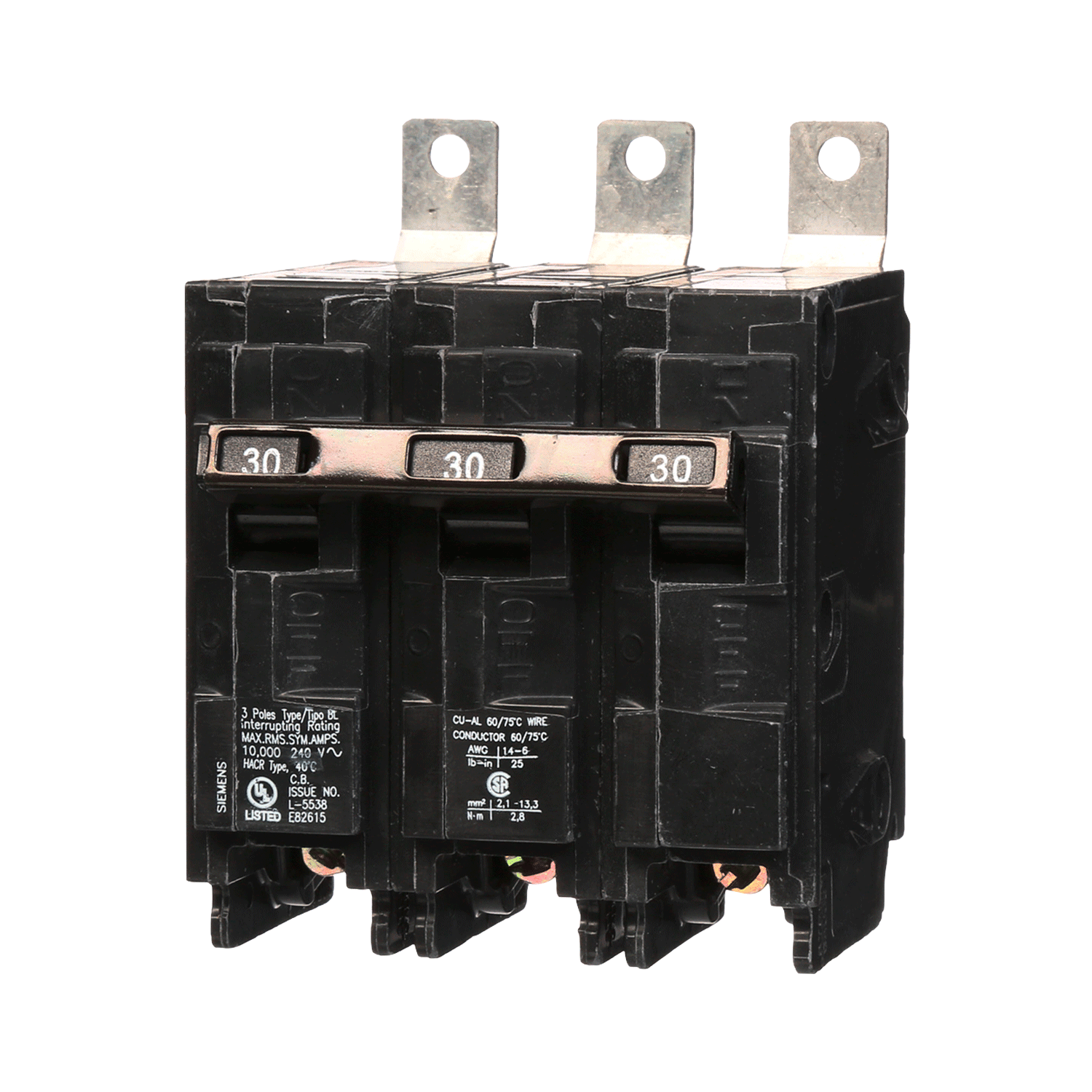 Imagen de PASTILLA INTERRUPTOR BL 3X30A 10KA 120/240V