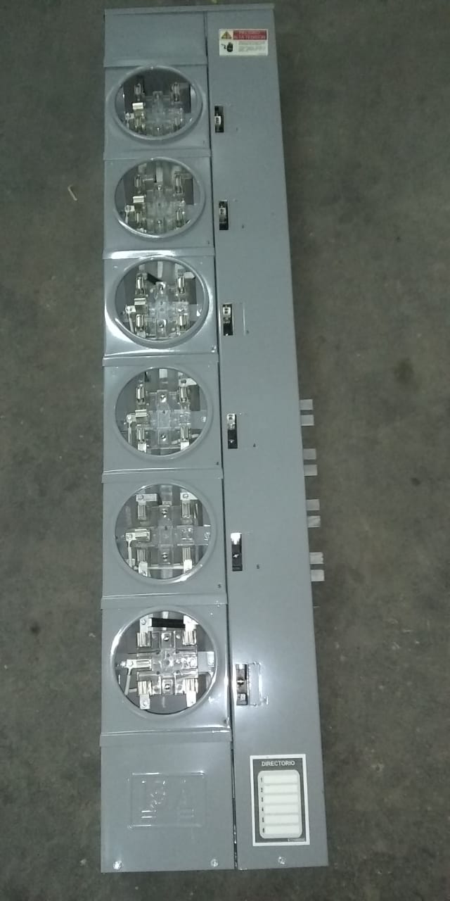 Imagen de CONCENTRACION DE MEDIDORES MODULAR 6 SERVICIOS 5 MORDAZAS 100A 3F 3H, EN BARRAS P/INT.QP 1"