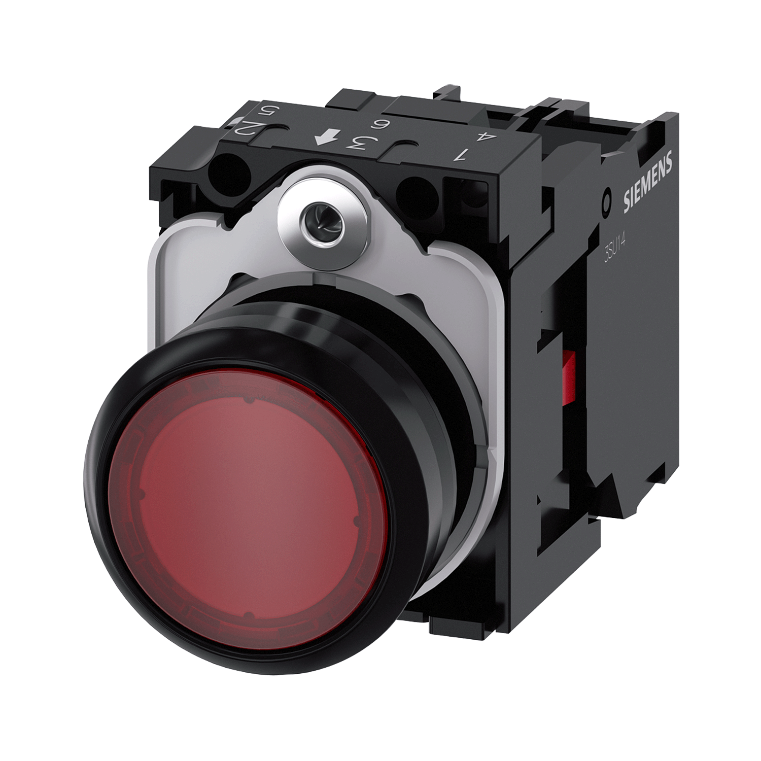 Imagen de BOTON PULSADOR ILUMINADO ROJO 22MM 1NC LED INTEGRADO 110V AC