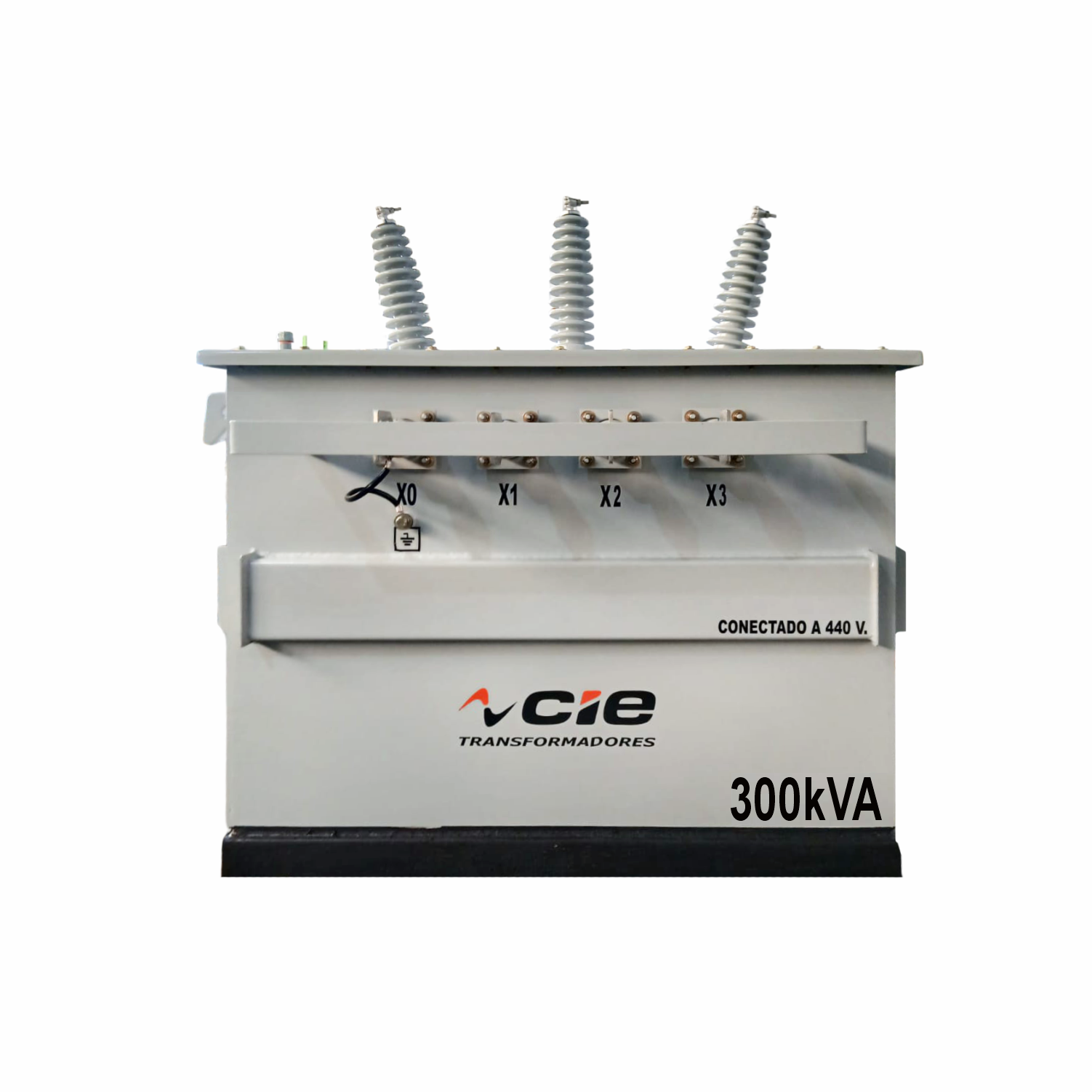 Imagen de TRANSFORMADOR TIPO ESTACION TRIFASICO 300 KVA 33000 440/254 V DOBLE RELACION SIN GARGANTAS MARCA CIE