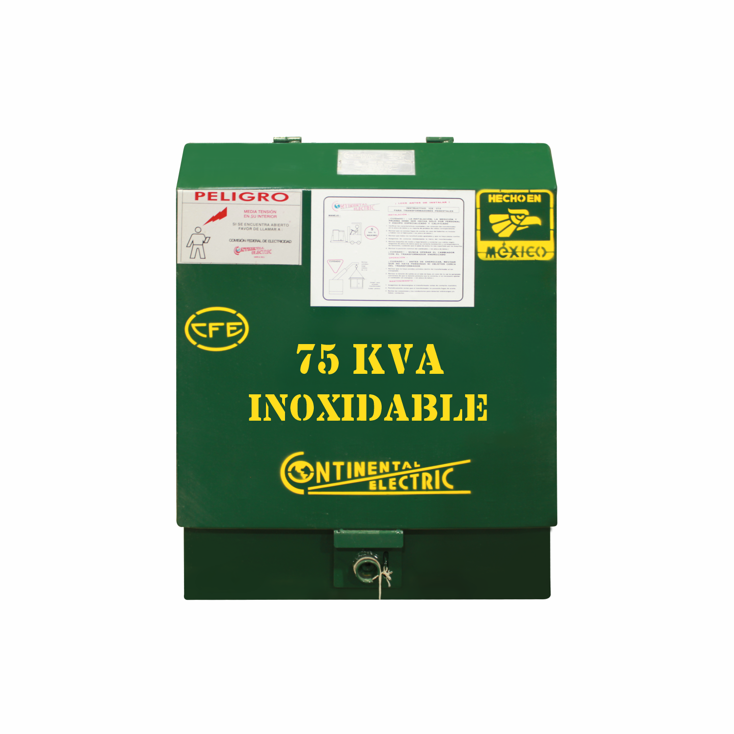 Imagen de TRANSFORMADOR PEDESTAL MONOFASICO 75 KVA 13200 240/120 V NORMA K INOXIDABLE CONTINENTAL