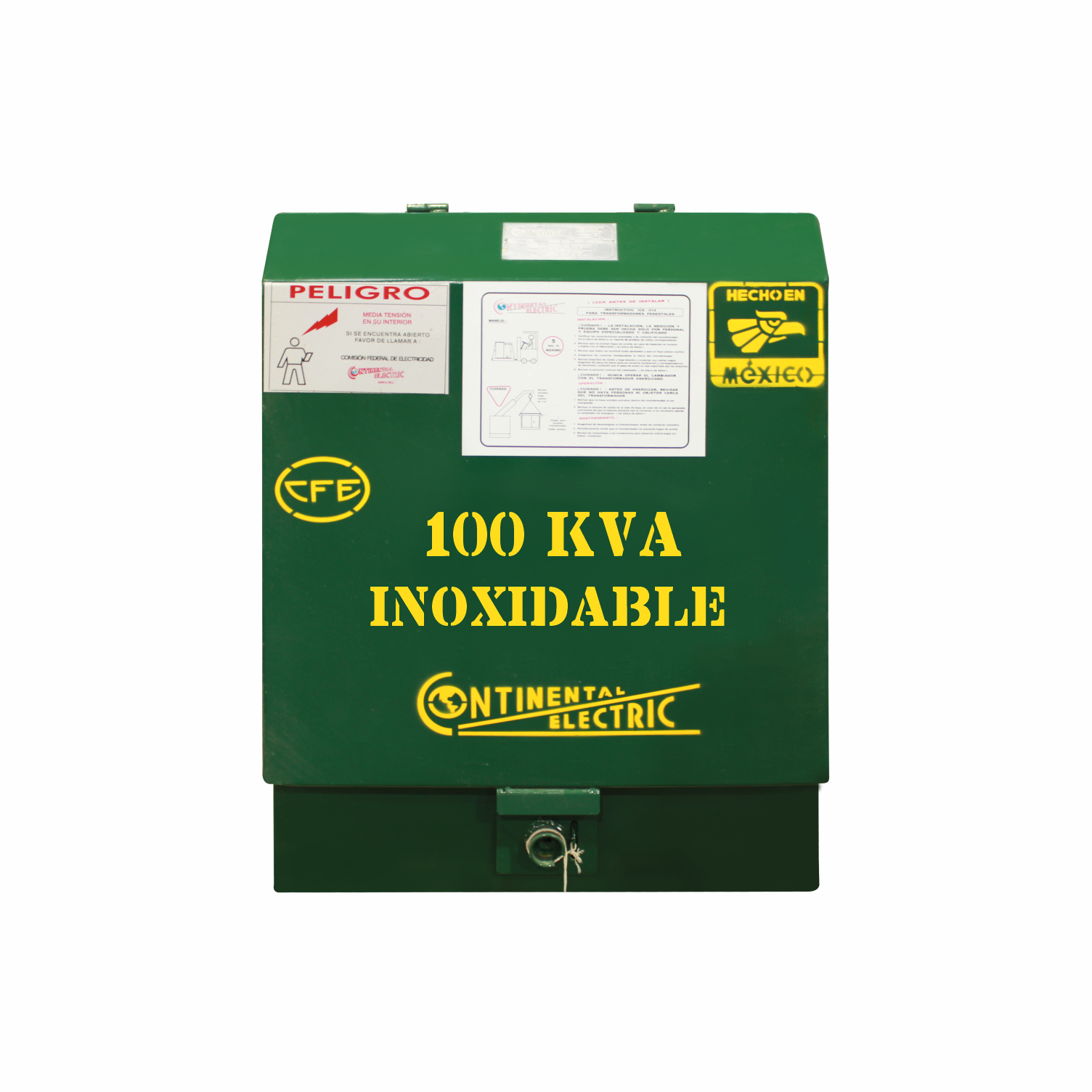 Imagen de TRANSFORMADOR PEDESTAL MONOFASICO 100 KVA 13200 240/120 V NORMA K INOXIDABLE CONTINENTAL